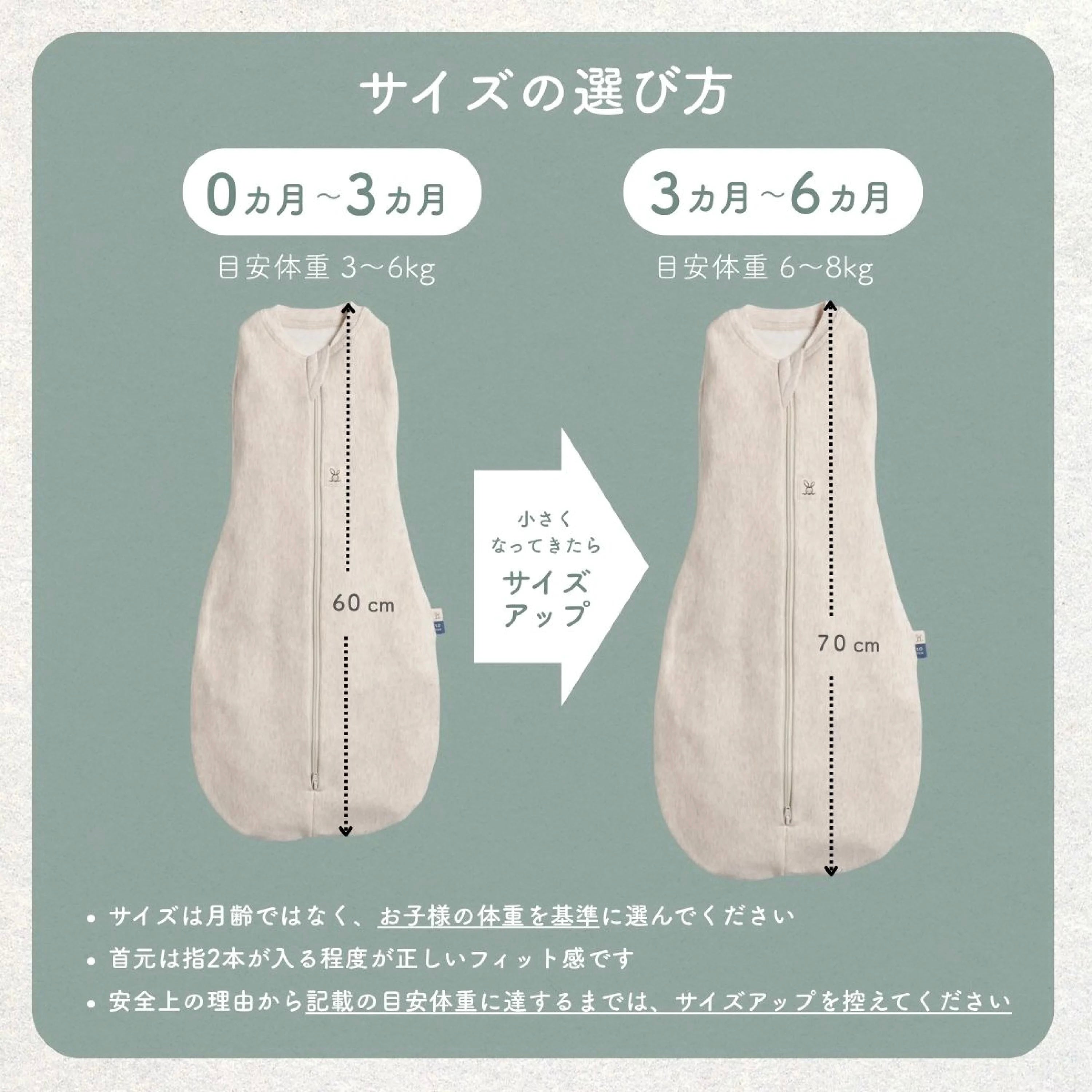 夏用 コクーンスワドル 0.2TOG 24~26℃の室温向け
