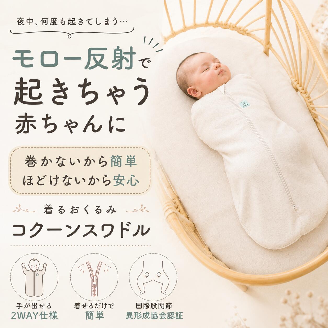 コクーンスワドル 1.0TOG オールシーズン用 手が出るスワドル 商品画像13