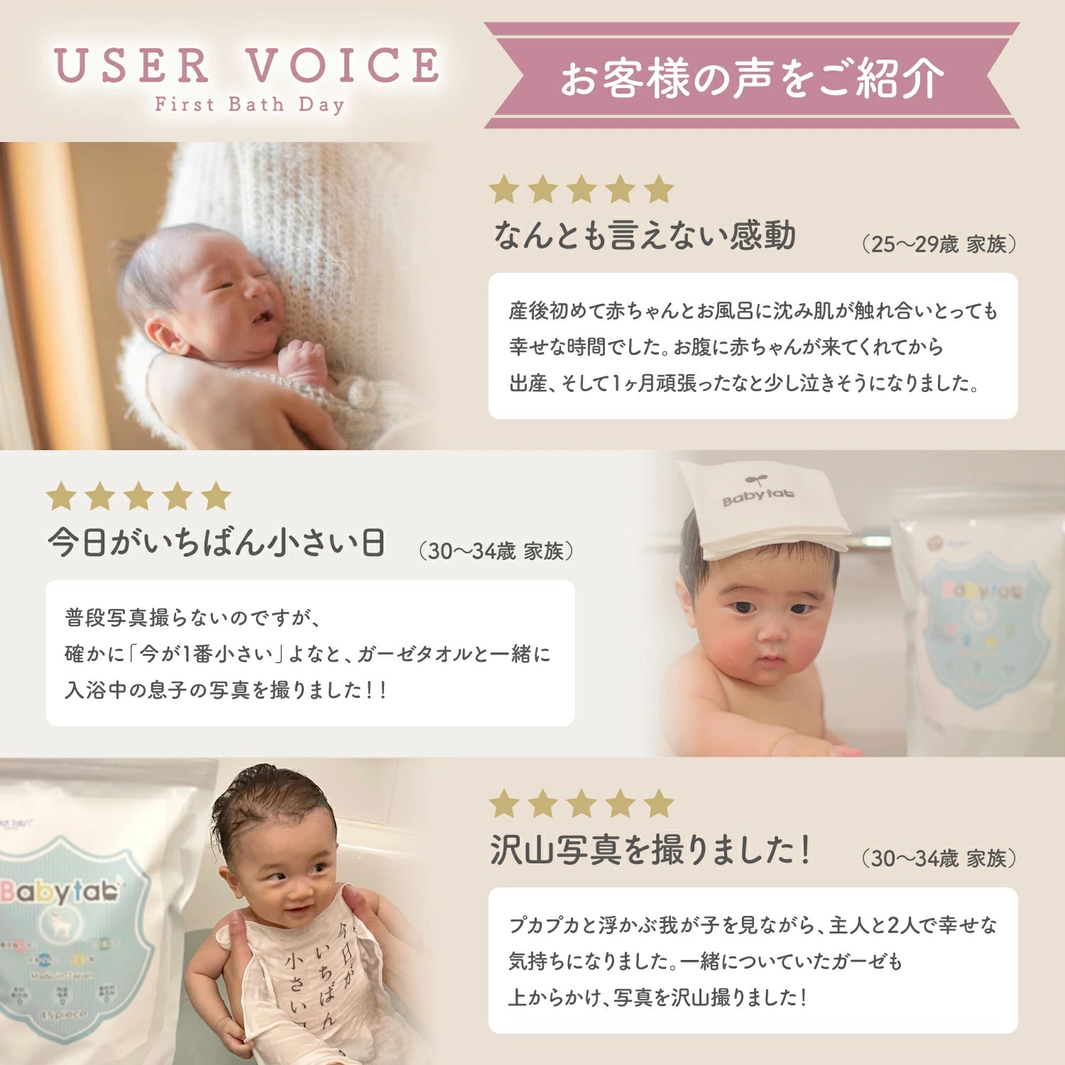 ベビタブ ファーストバスデー キット (ベビタブ12錠+オーガニックガーゼハンカチ+記録カードの3点セット)