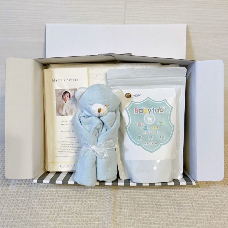 【★ギフトBOX入り】ベビタブ45錠 / ぞう:グレー:フラッフィー フード付 / アニマルブランキー 3点セット