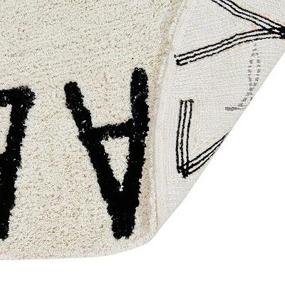 『洗えるラグ』 Lorenacanalsロレーナカナルズ Round ABC Natural-Negro / Natural-Blackラウンドラグ洗えるラグ