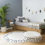 『洗えるラグ』 Lorenacanalsロレーナカナルズ Round ABC Natural-Negro / Natural-Blackラウンドラグ洗えるラグ