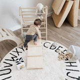 『洗えるラグ』 Lorenacanalsロレーナカナルズ Round ABC Natural-Negro / Natural-Blackラウンドラグ洗えるラグ