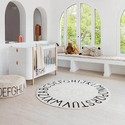 『洗える』 LorenacanalsロレーナカナルズPouffe ABC Natural - Blackクッション 洗えるクッション 子ども部屋 インテリア インテリア雑貨 リビング おしゃれ