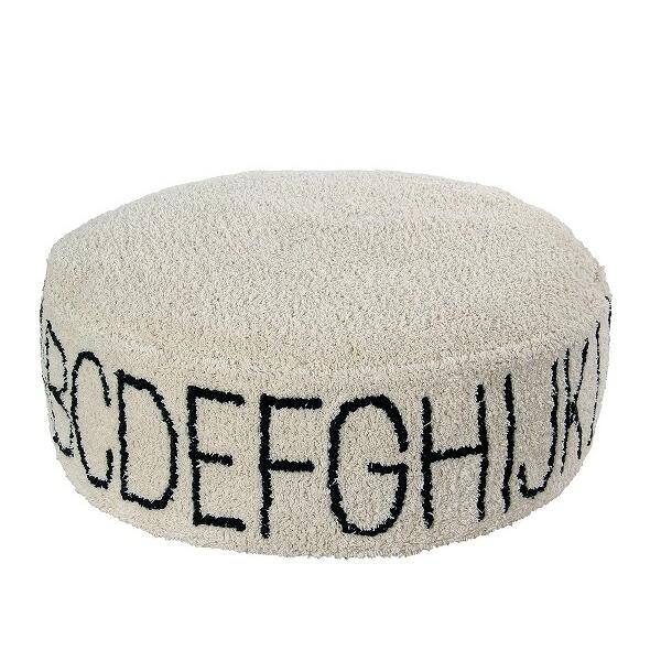 『洗える』 LorenacanalsロレーナカナルズPouffe ABC Natural - Blackクッション 洗えるクッション 子ども部屋 インテリア インテリア雑貨 リビング おしゃれ