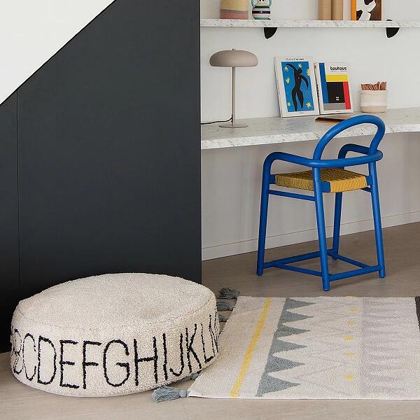 『洗える』 LorenacanalsロレーナカナルズPouffe ABC Natural - Blackクッション 洗えるクッション 子ども部屋 インテリア インテリア雑貨 リビング おしゃれ