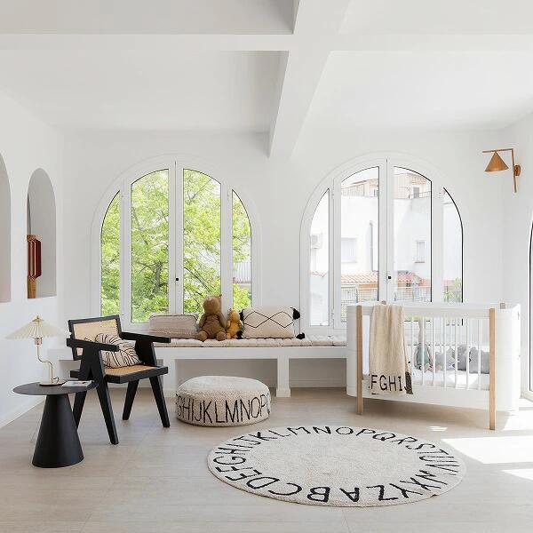 『洗える』 LorenacanalsロレーナカナルズPouffe ABC Natural - Blackクッション 洗えるクッション 子ども部屋 インテリア インテリア雑貨 リビング おしゃれ