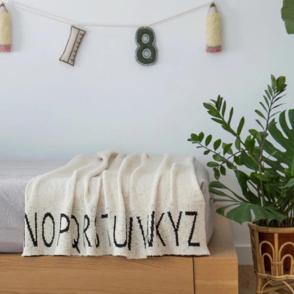 『洗える』 LorenacanalsロレーナカナルズKnitted baby blanket ABCブランケットおくるみ 子ども部屋 インテリア インテリア雑貨 リビング おしゃれ