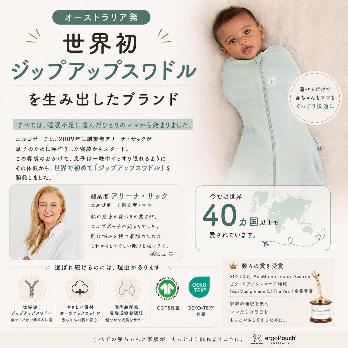 コクーンスワドル 1.0TOG オールシーズン用 手が出るスワドル 商品画像8