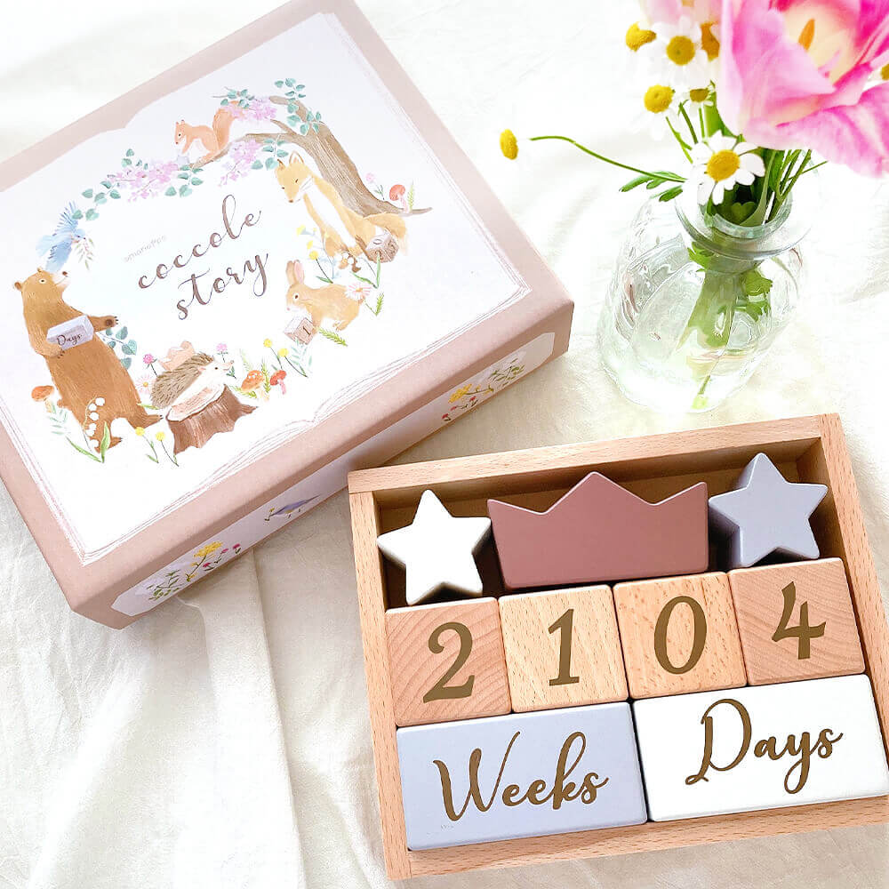 アマノッポ アニバーサリーつみき coccole story [cocory friends] 積み木 月齢フォト