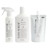 除菌・お掃除3点セット サニーシールド Ag+ 300ml（トリガー付1本）＋詰替300ml＋ サニースクラブ お得セット 中性 抗菌 コーティング 除菌 消臭 赤ちゃん ベビー 子供 古堅純子 SANI-SHIELD キッチン シンク