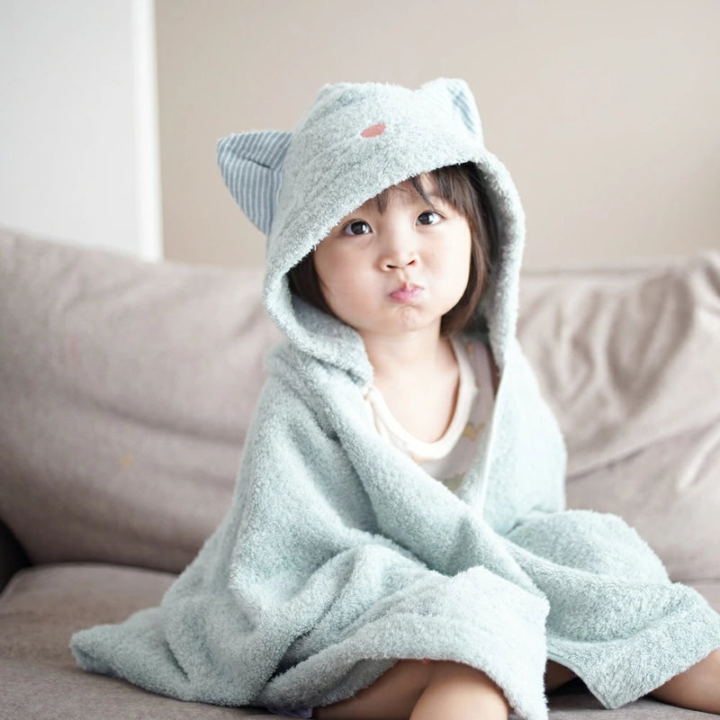 [コンテックス] ねこさん フード付ポンチョ フード付バスタオル kontex