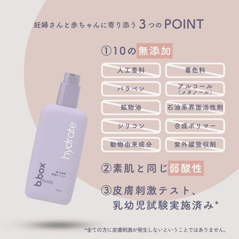 ビーボックスボディ b.box body ハイドレート hydrate ボディローション＜保湿用ローション＞ 保湿 スキンケア カサカサ 全身 顔 bbox b-box ベタつきにくい 肌のキメ整える フレッシュな心地よい香り 植物成分 エッセンシャルオイル配合
