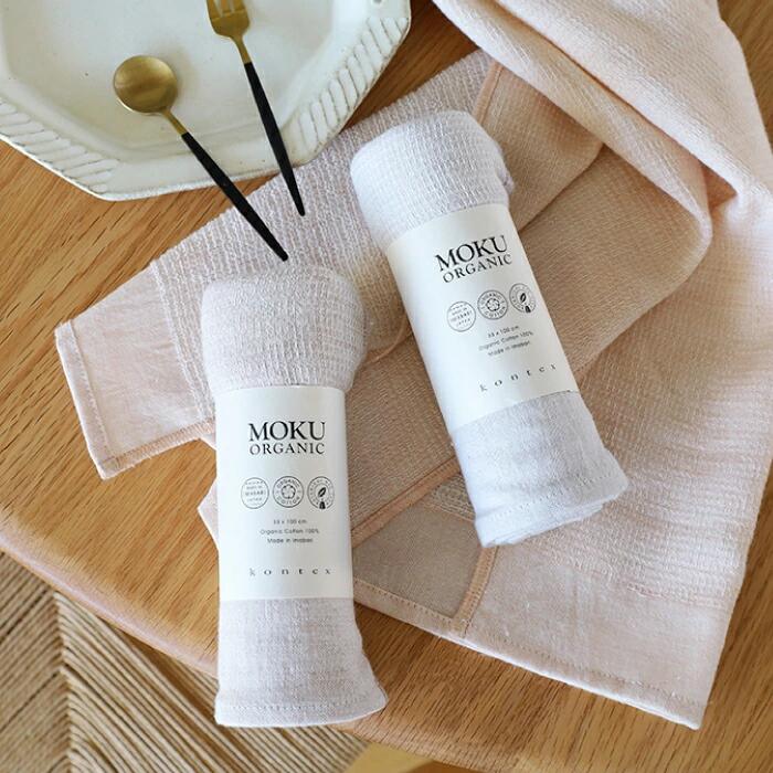 コンテックス MOKU ORGANIC モクオーガニック 日本製 今治産 綿100％ 全5色 天然由来の食材などの染料 優しいカラー ライトタオル フェイスタオル 33×100cm