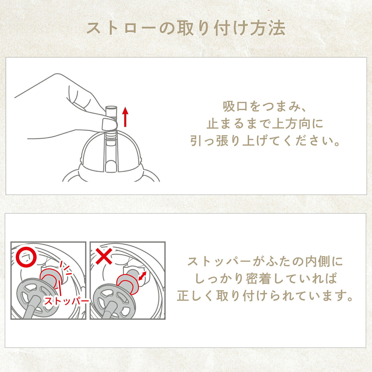 ストローの取り付け方法