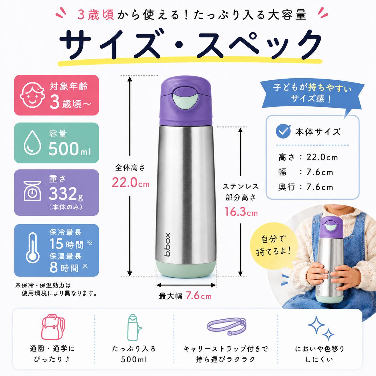 ステンレス スパウトボトル 500ml